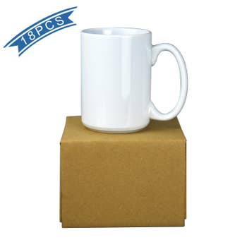 Pack of 12 11 Oz. GOLD Inner and Handle Ceramic Sublimation Mugs  Professional Grade Sublimation Mug Cardboard Box With Foam Supports 