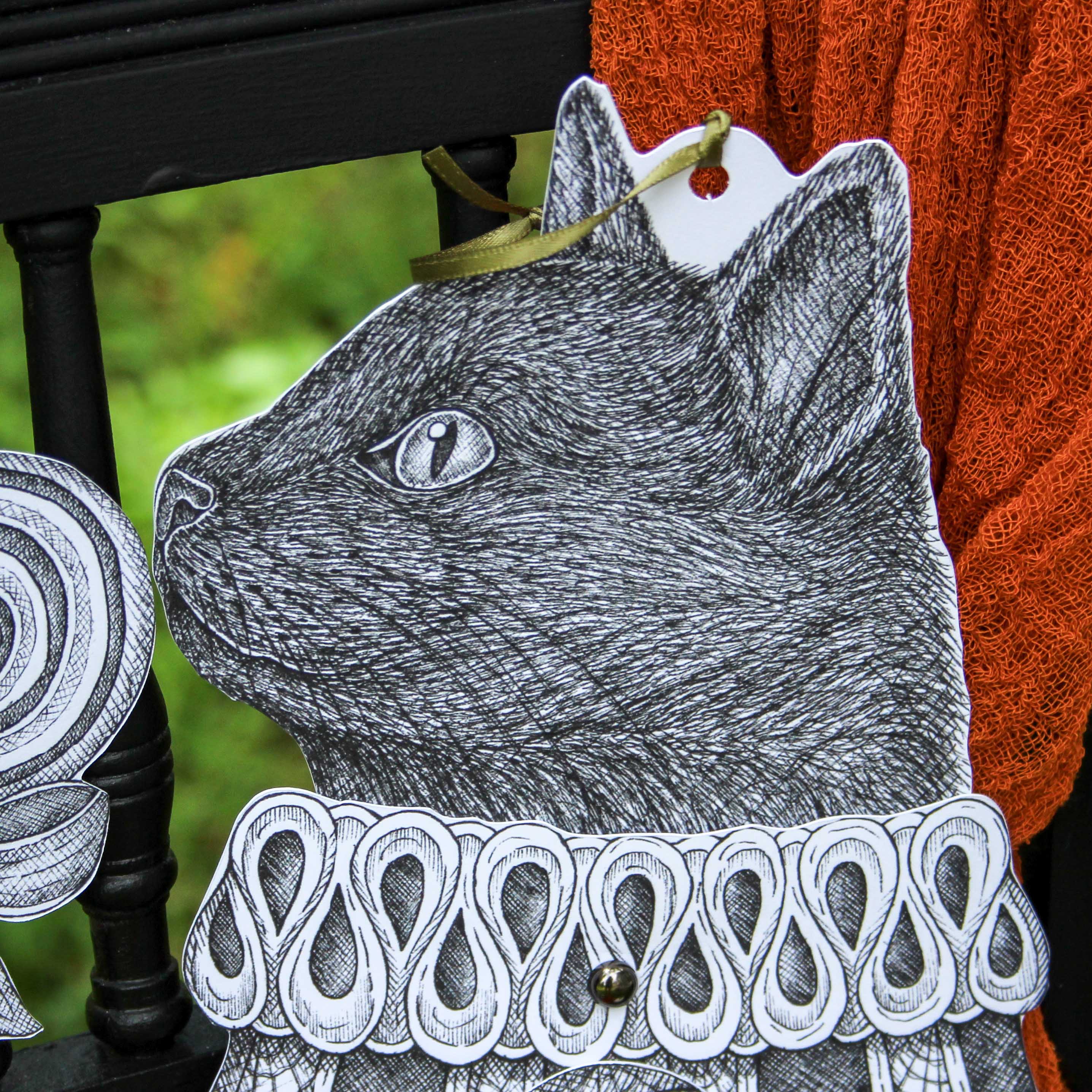 Mackenzie Myrick Studio - Wholesale Decorative Figurine - The Trick-or-Treater | Articulated Cat Decoration2