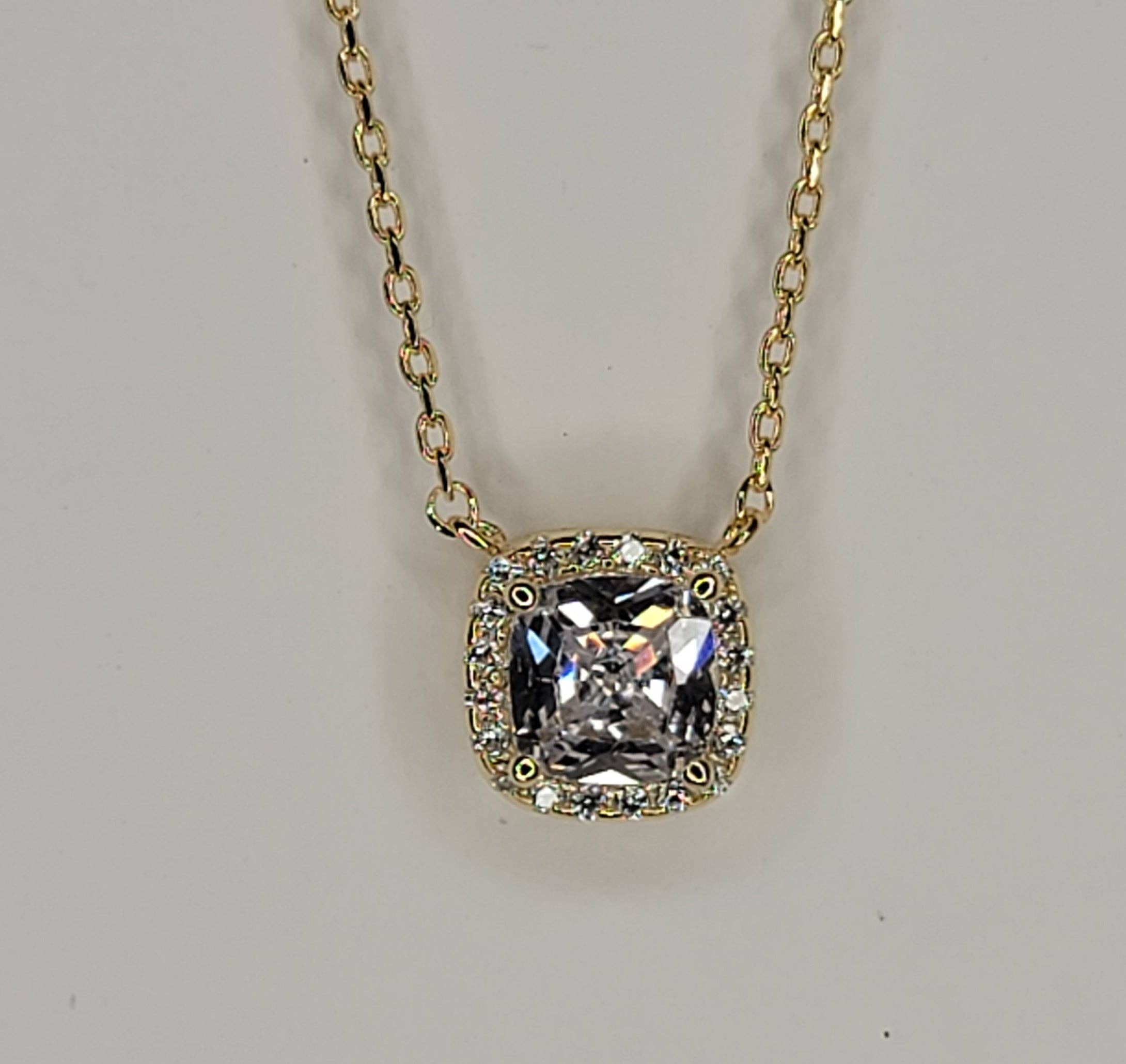 BETTYOH INC – Engroshandel Halskæde med vedhæng – Cubic Zirconia firkantet Baguette halskæde