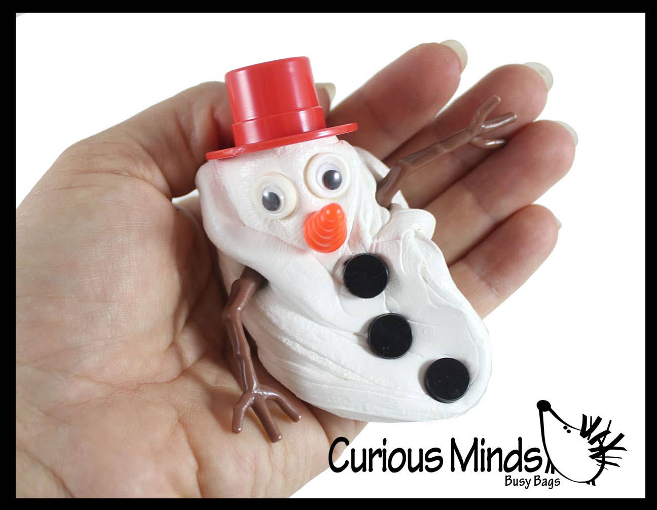 Curious Minds Toys - Venta al por mayor Masilla/limo - Niños - 1 masilla de muñeco de nieve derretida, limo blanco con muñeco de nieve Pa1
