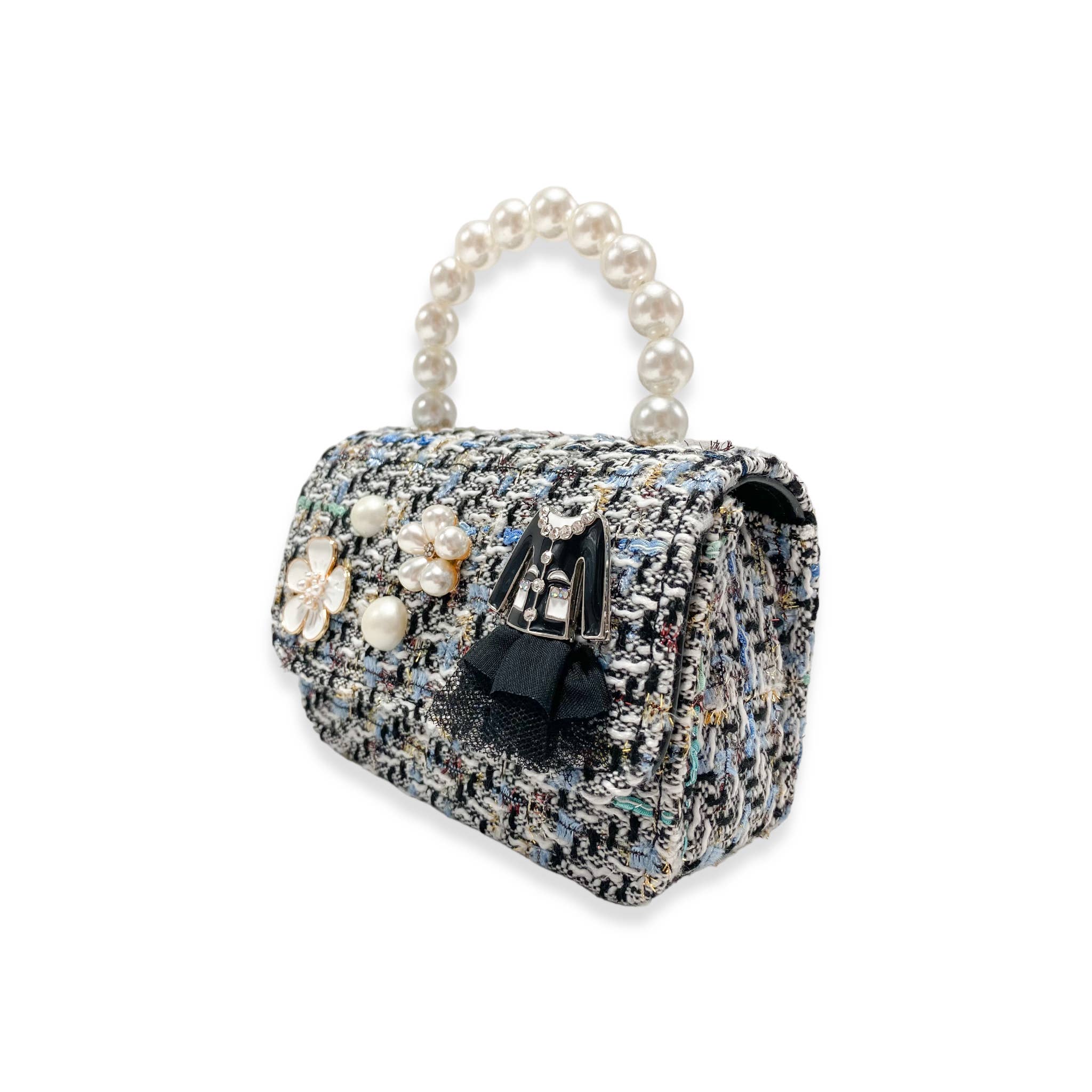 Doe a Dear - Vente Sac à bandoulière – enfant - Sac à main en tweed à breloques florales B13201