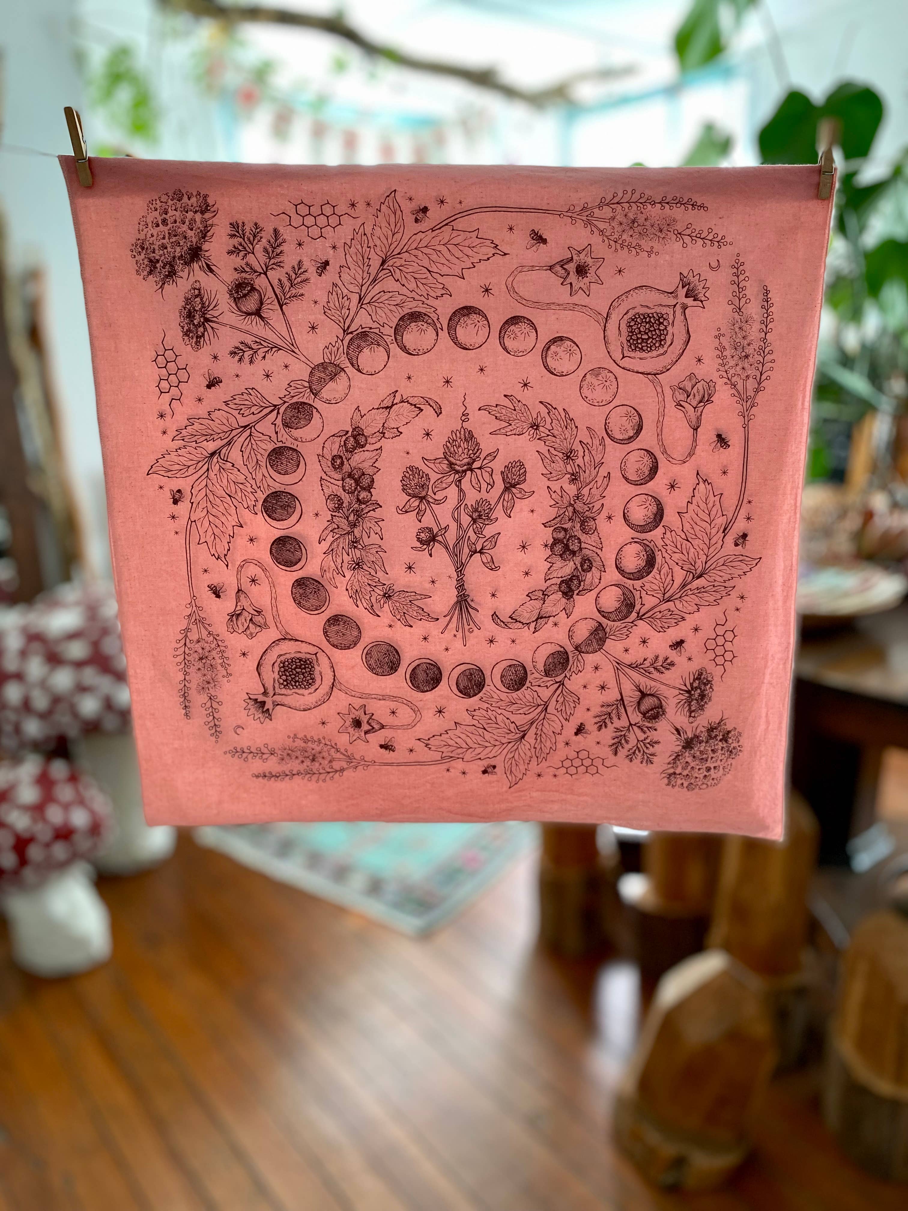 Wanderite – wholesale Bandana – Unisex – Bandana | Lady Herbs | Hand Dyed | Rose5