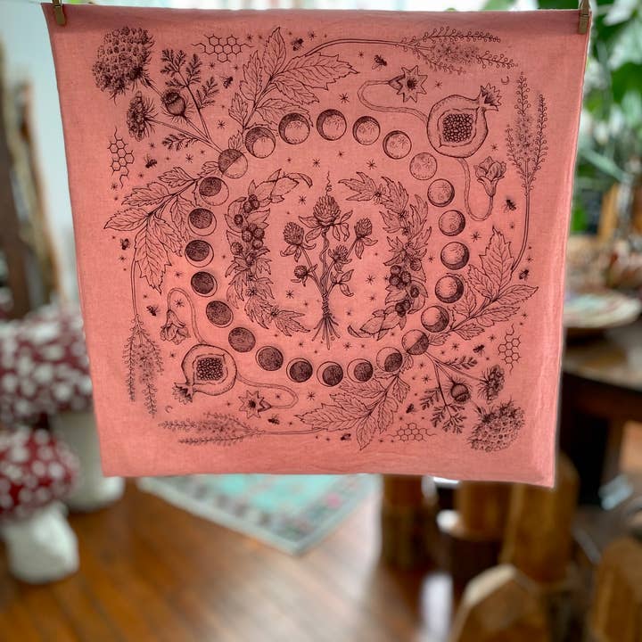 Wanderite – wholesale Bandana – Unisex – Bandana | Lady Herbs | Hand Dyed | Rose5