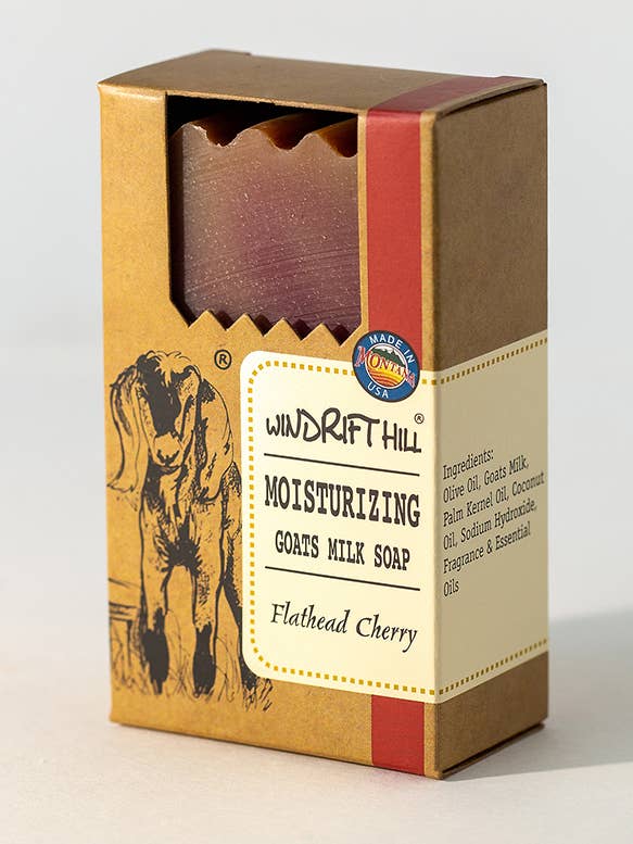 Flathead Cherry | Savon au lait de chèvre pour la vente par Windrift Hill Goat Milk Skincare