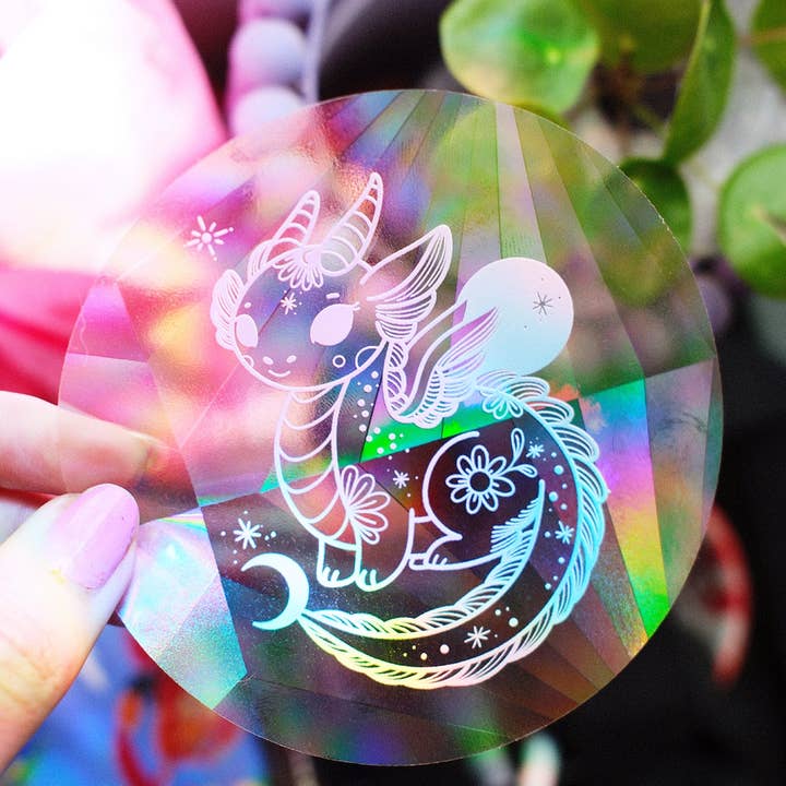 Poulette Magique - Wholesale Suncatcher - Suncatcher Sticker "Magic Dragon– Rainbow Creator (Copy)
