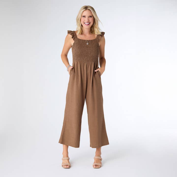 COCO + CARMEN - Wholesale Dress - Women's - Kohde Wide Leg Smocked Jumpsuit7