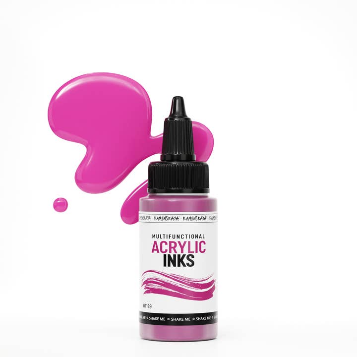 Acrylic Ink W1189 Bright pink for wholesale by KAMENSKAYA