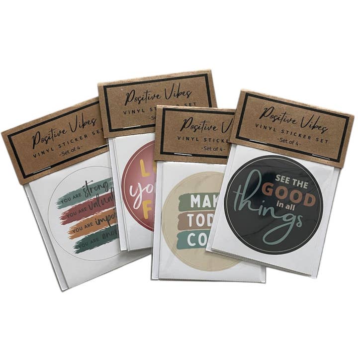 Stickers | Positive Vibes | Pack of 4 for wholesale by Beautifully Made Fair Trade