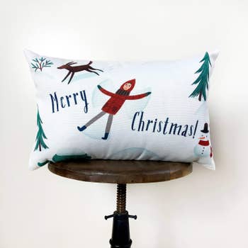 Nordic Mini Red Gift Pillow, 8x8, Small Pillows, Small Throw Pillows, Sister Gift, Grandma Gift, Best Friend Christmas Gift