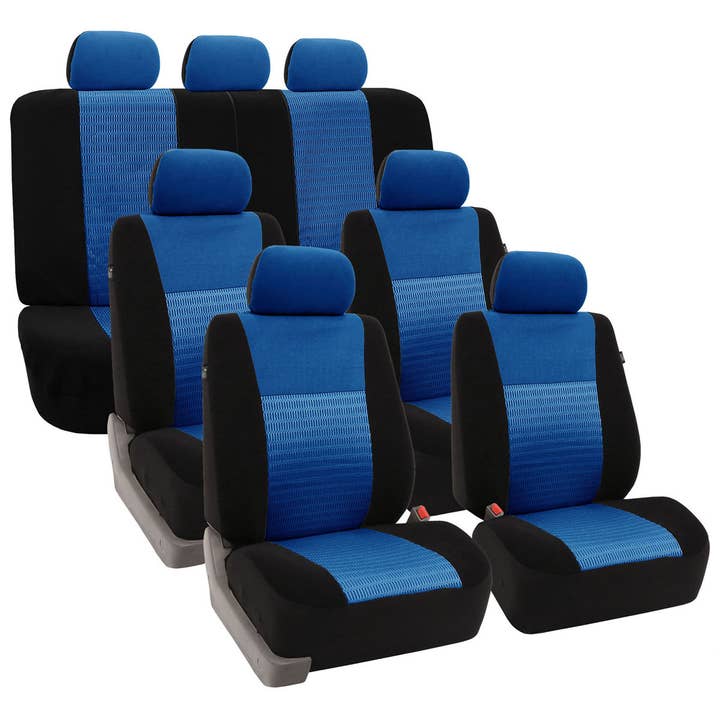 Trendy Elegance 3D Air Mesh 3 Row 7 Seater - Blue Seat Covers for wholesale by FH GROUP