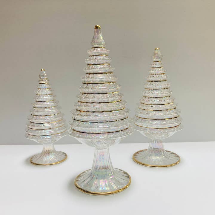 Dandarah - Wholesale Kerstdecoratie - Geblazen glazen tafelblad kerstboom - witte spar