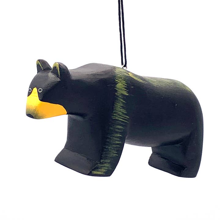 Black Bear Balsa Ornament for wholesale by Women of the Cloud Forest