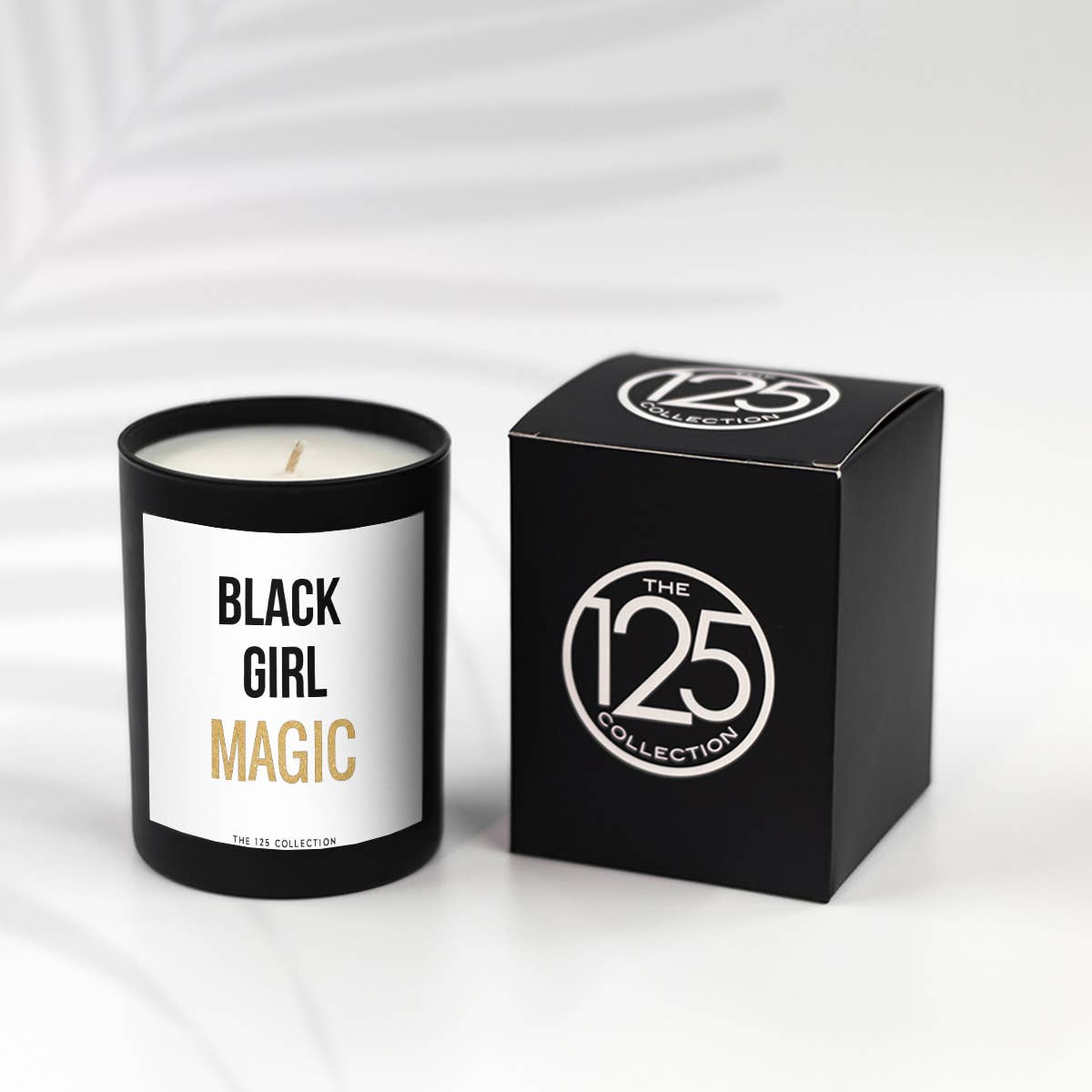 The 125 Collection - Wholesale Jar/Filled Candle - Black Girl Magic: 12 oz Matte Black Glass Soy Candle0