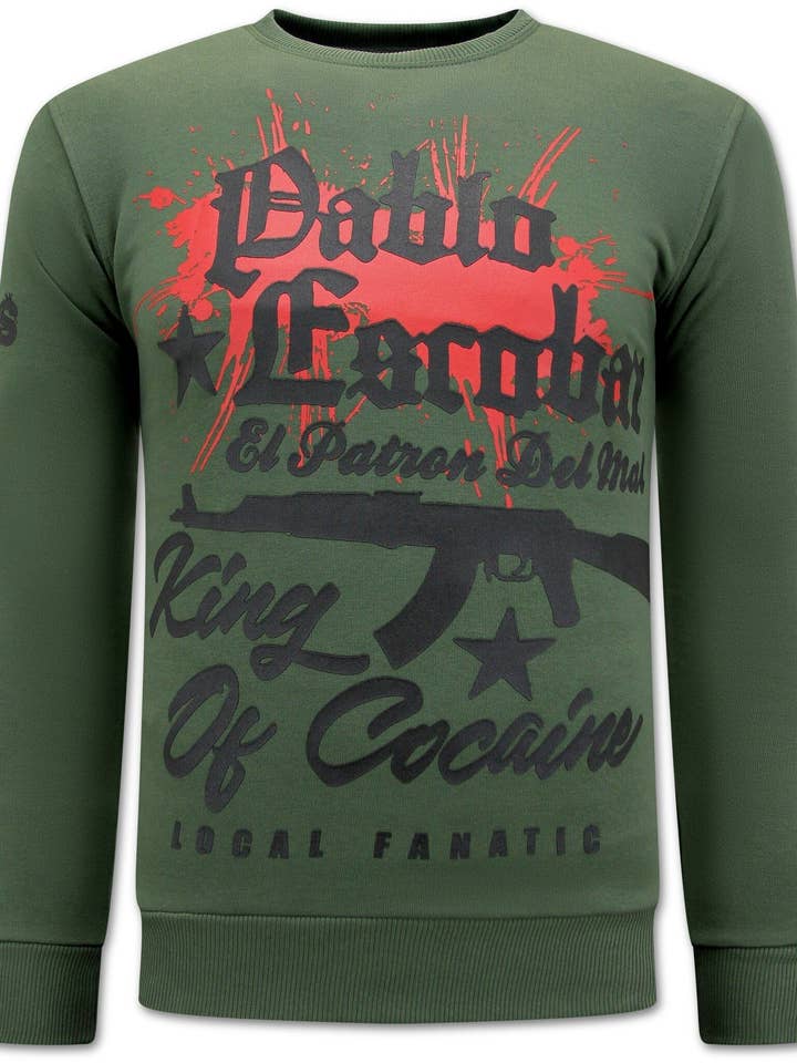 Felpa Uomo - Pablo Escobar - Collo tondo per la vendita all'ingrosso da parte di Local Fanatic