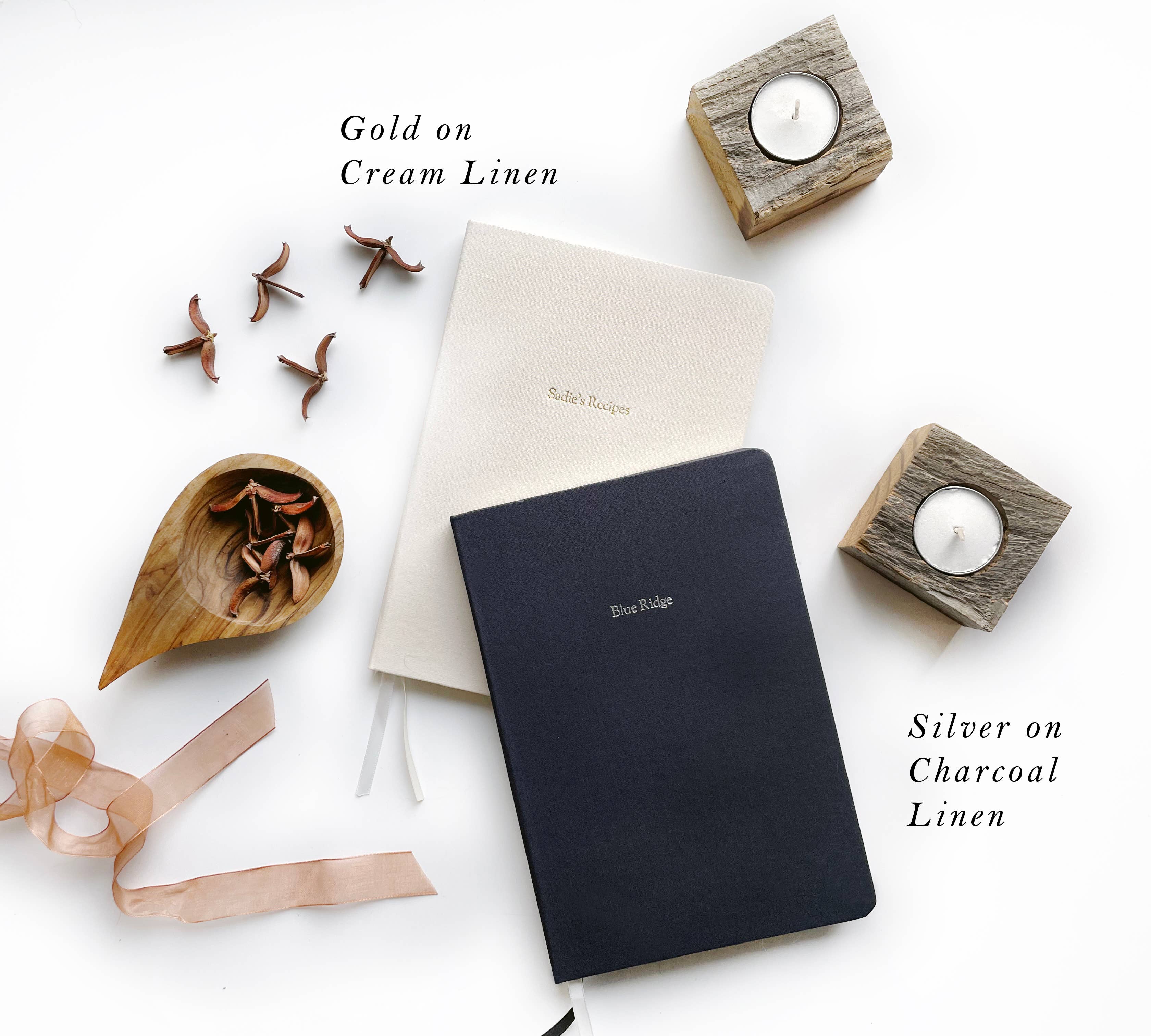 Studio Portmanteau - Wholesale Notebook - Custom Text Foil Embossed Linen Notebook | Neutral Tones6