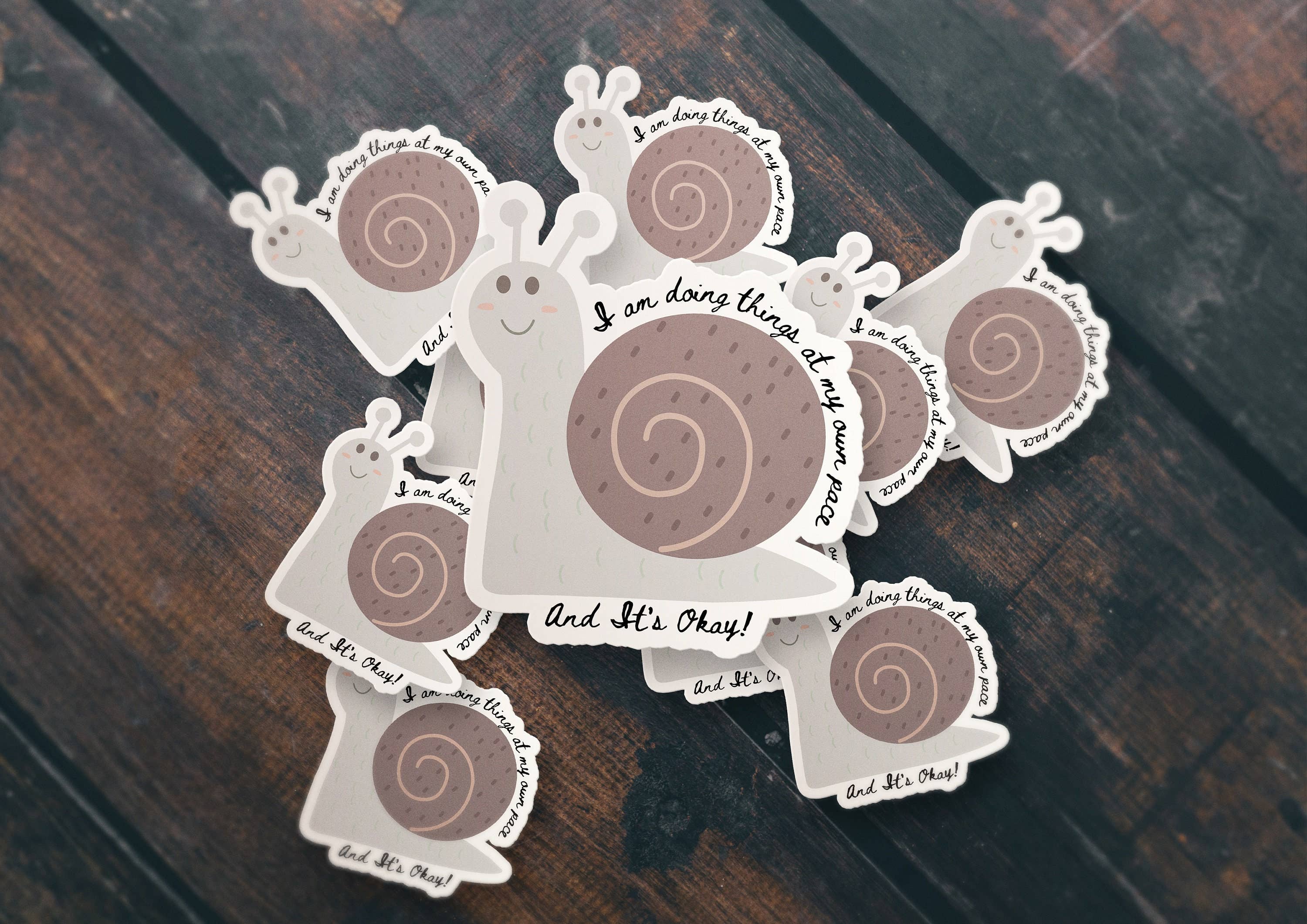 Sticker Bull - Wholesale Sticker - Ik doe dingen in mijn eigen tempo en dat is oké sticker - schattige slak geestelijke gezondheid waterdichte vinylsticker voor laptop, waterfles en auto2