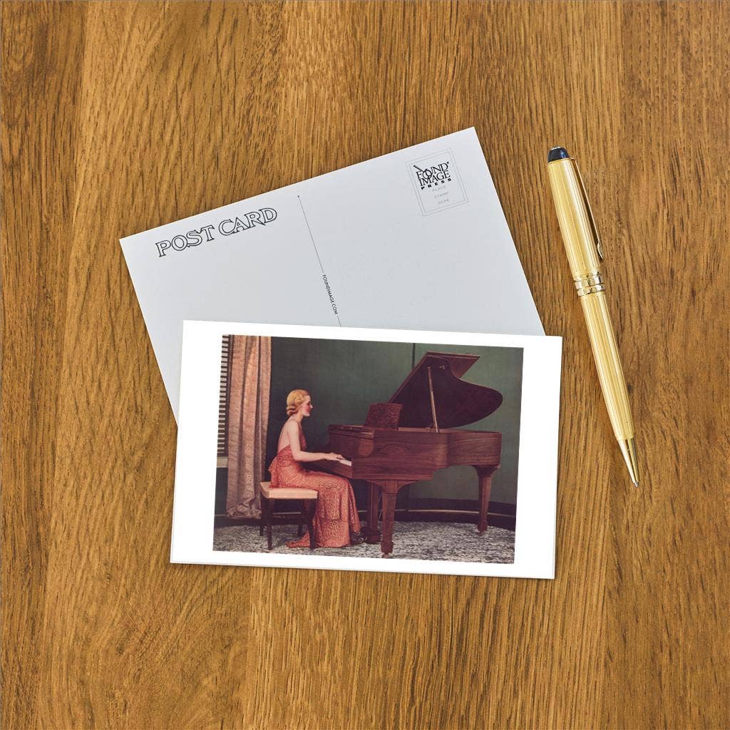 Found Image Press - Wholesale Postcard - Postcard MS-378 Woman at Piano1