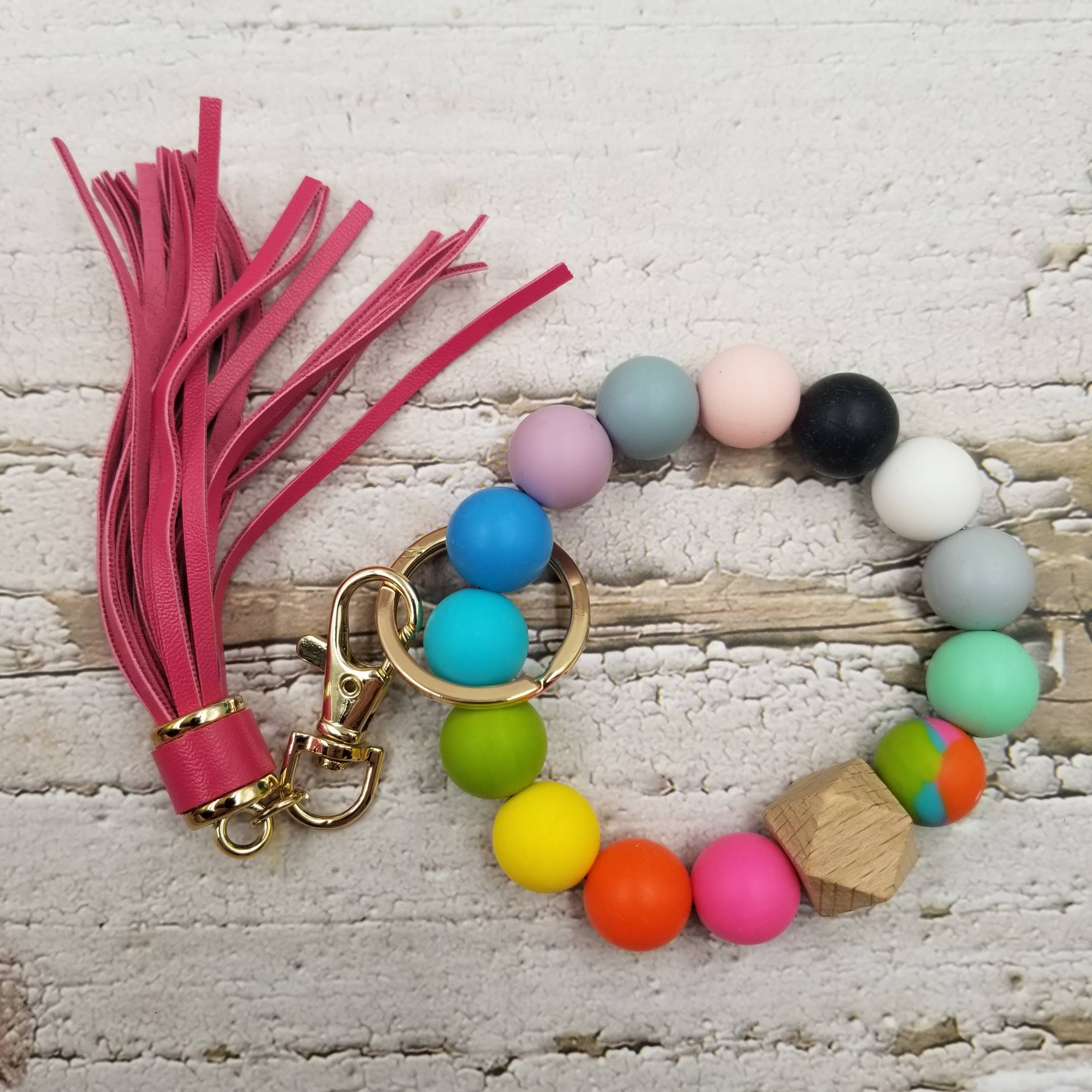 Treasure Wholesale - Wholesale Keychain - Women's - Handmade Silicone Bead Bangle Keychain8