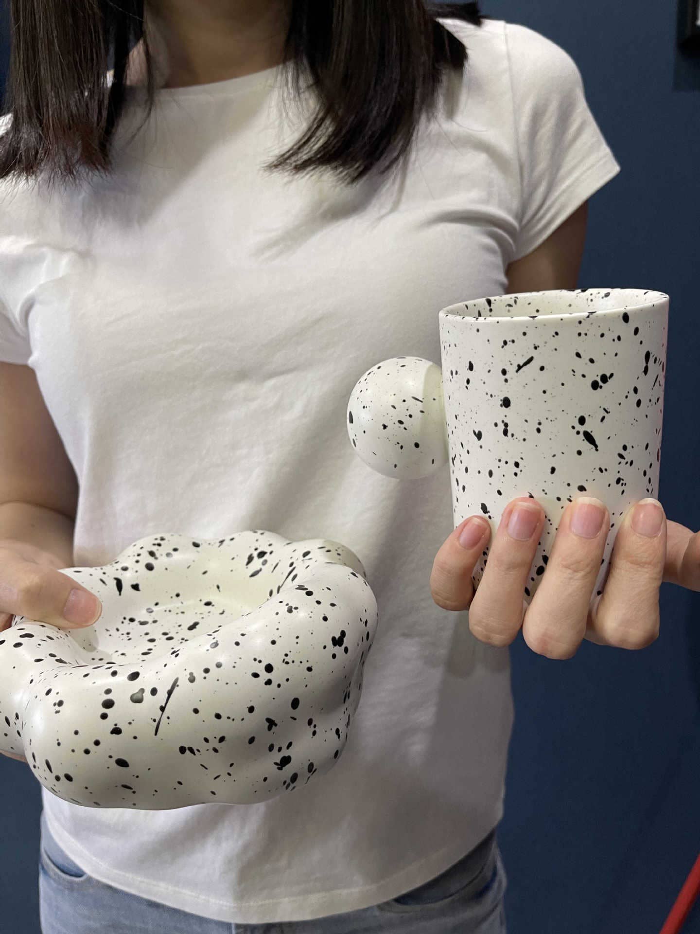 TUTU Home - Tableware & Decor - Wholesale Coffee mug - "Cloud" Shape Cute Ink-Splashed Porcelain Mug & Saucer3