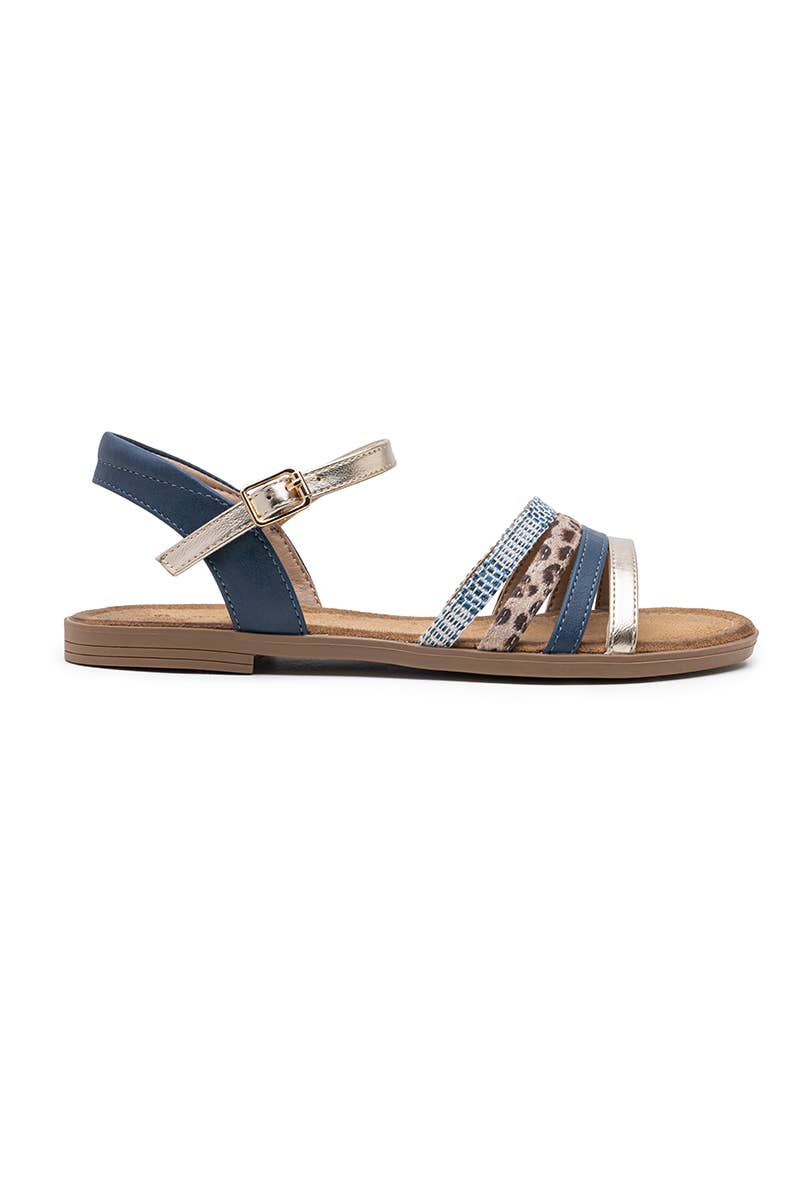 LADY GLORY - Vendita all'ingrosso Sandali - Donna - Sandali piatti eleganti con dettagli metallici2