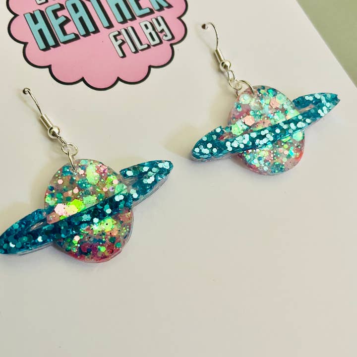By Heather Filby - Wholesale Dangle Earrings - Planet Glitter Resin Earrings2