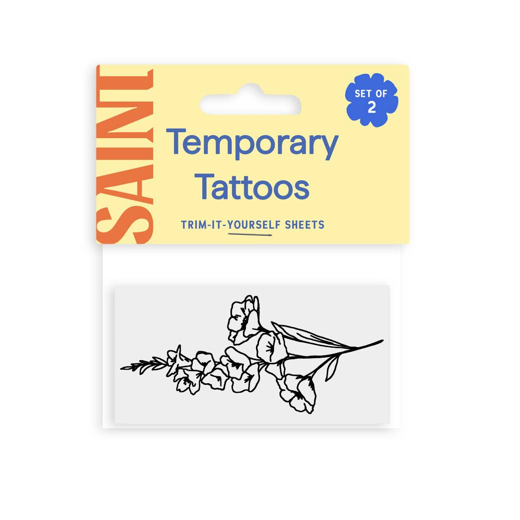 Saint Tattoos – Engroshandel Midlertidig tatovering – Gladiolus + Cosmos midlertidige tatoveringer0