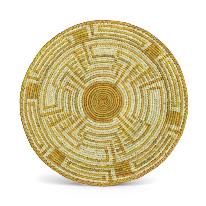 14" Handvävd Gul Abstrakt Skål för Väggkorg Dekor för wholesale av ArtisanalEmporiumLLC