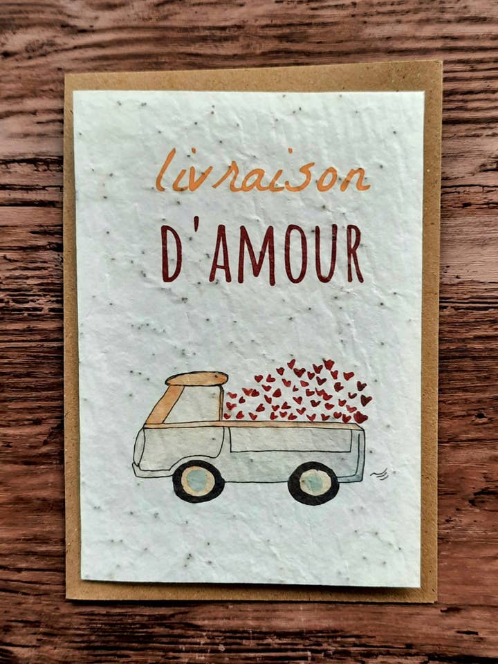 Carta da piantare - Love delivery per la vendita all'ingrosso da parte di Des Mots Qui Fleurissent
