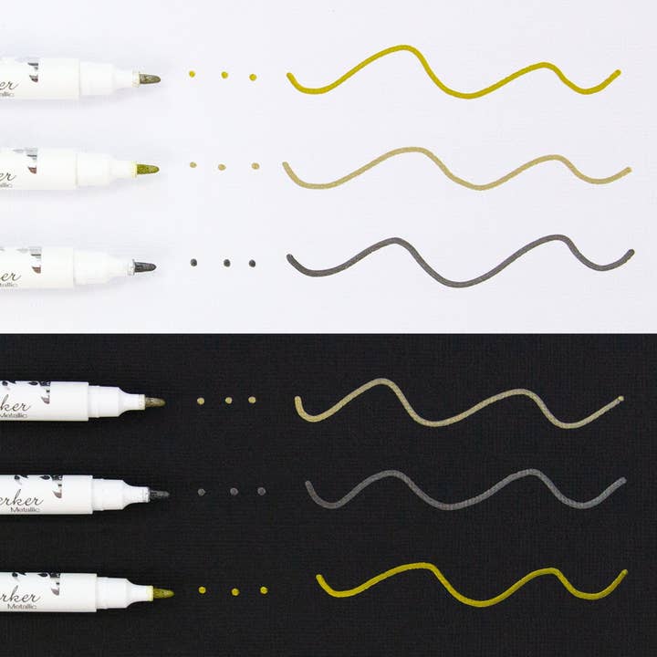 Tonic Studios - Wholesale Marker - Nuvo - Dual Tip Dot Markers - Metallic - 140n7