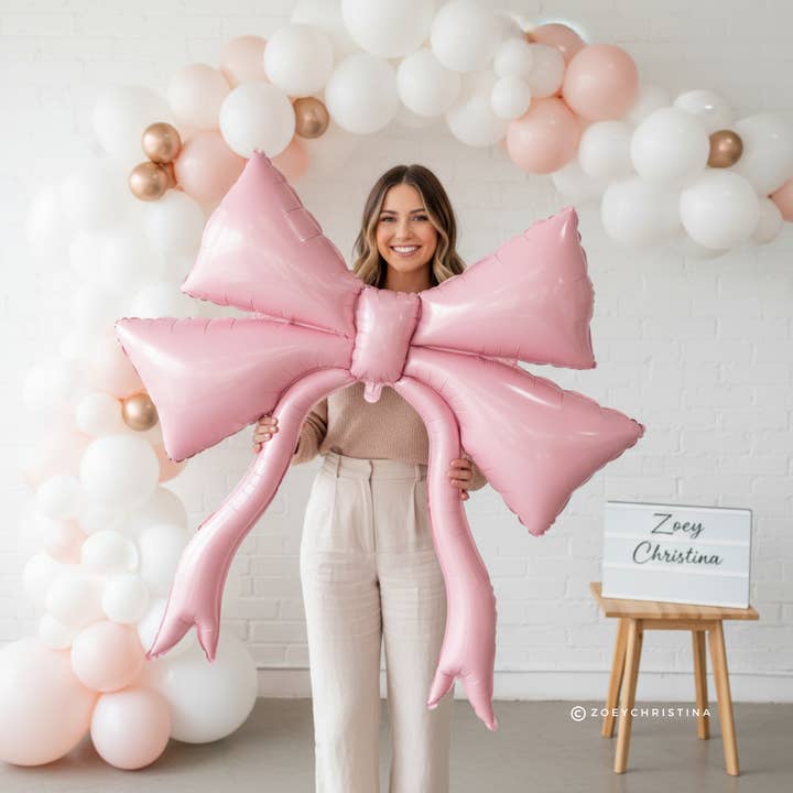 Zoey Christina - Vendita all'ingrosso A palloncino - Palloncino in Foil a Forma di Fiocco Oversize – 119 cm x 119 cm – Solo Riempimento ad Aria13