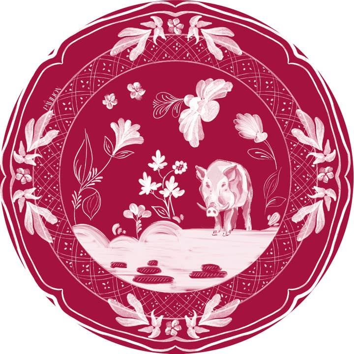 Fayetteville Hog Mini Hors d'oeuvre Paper Plates - 50 Pack for wholesale by Pavilion Paper