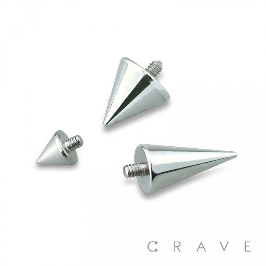 CRAVE - Wholesale Face/Body Chain - 316L SURGICAL STEEL INTERNALLY THREADED SPIKE DERMAL TOP0