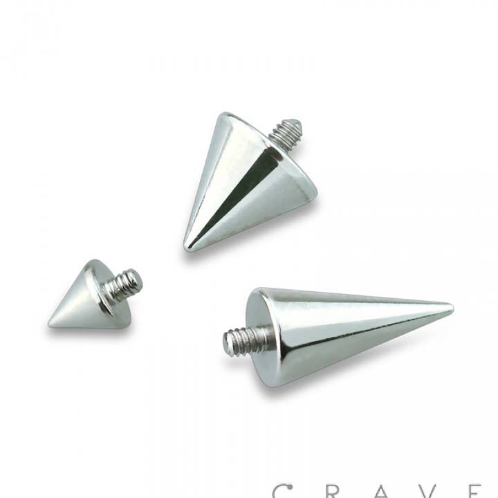 CRAVE - Wholesale Face/Body Chain - 316L SURGICAL STEEL INTERNALLY THREADED SPIKE DERMAL TOP0