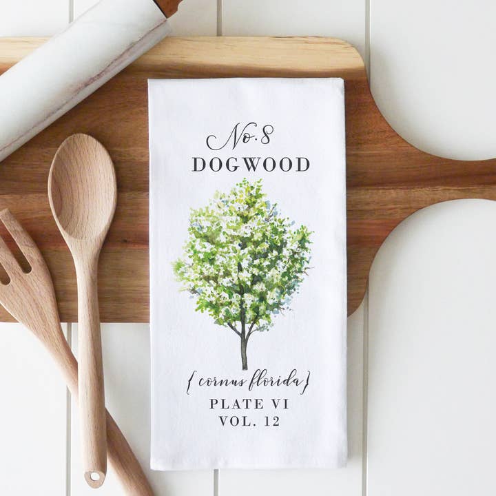 Dogwood Tea Towel for wholesale by Porter Lane Home