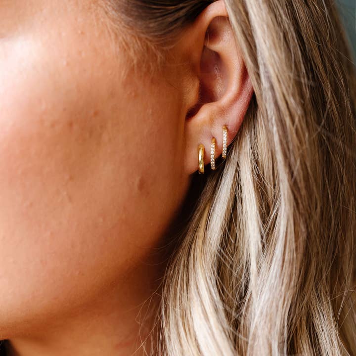 Shop ANDi - Wholesale Hoop Earrings - 12mm Fundamental Gold Hoops - Hypoallergenic