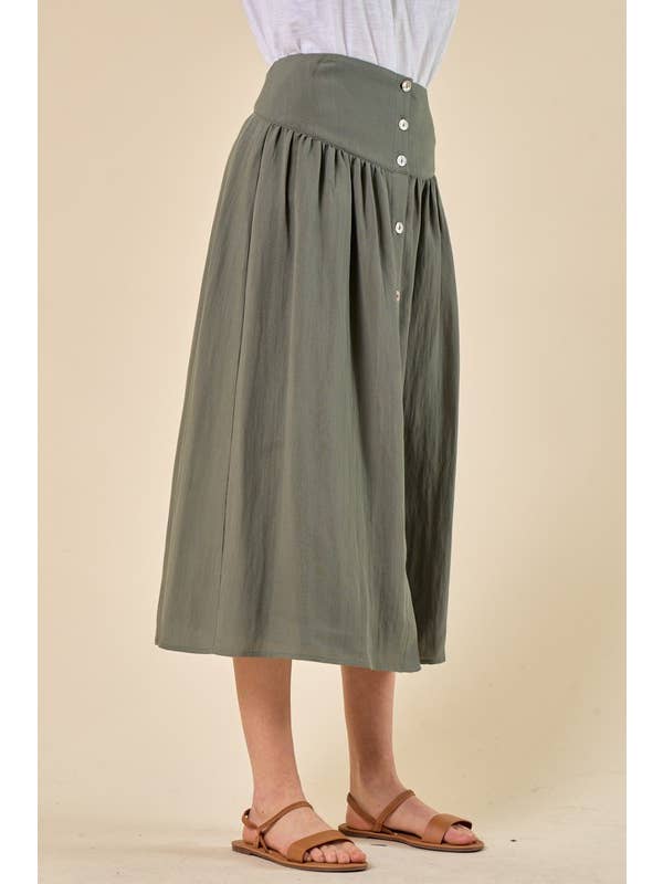 Doe and Rae - Vendita all'ingrosso Gonna - Donna - Gonna posteriore elasticizzata con bottoni sul davanti - 6366S6