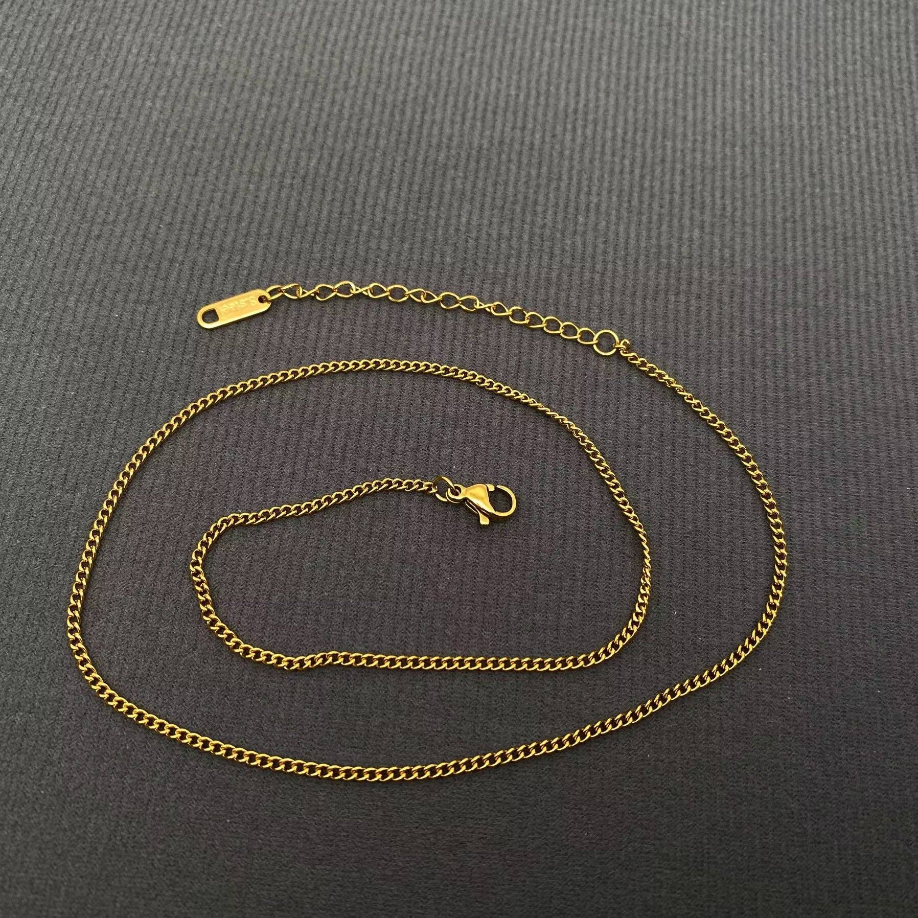 Mio Queena - Wholesale Extender Chain - DIY Accessories for Necklaces 18K Golden S.Steel Chain - FGS12