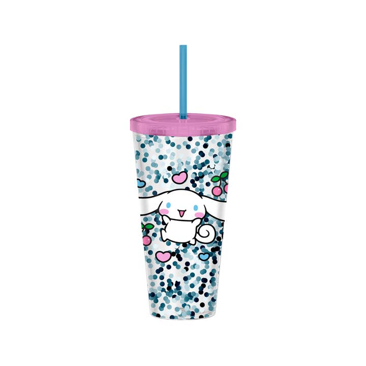 Silver Buffalo - Wholesale Drinking Glass/Cup - CINNAMOROLL CHERRY HEARTS 32oz Confetti Cold Cup