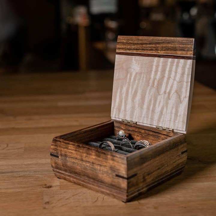 Mikutowski Woodworking - Wholesale Jewelry Box/Organizer - Wooden Ring Bearer Box for rings and cufflinks