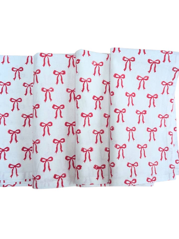 Christmas bow Napkins, Set of 4 for wholesale by LNH EDIT
