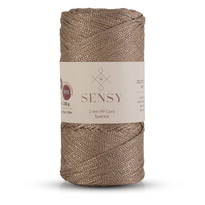 Sensy - Wholesale Yarn - Sensy Premium 2mm Sparkle - 251 yards 90% Polypropylene / 10% Polyester Macrame Cord8