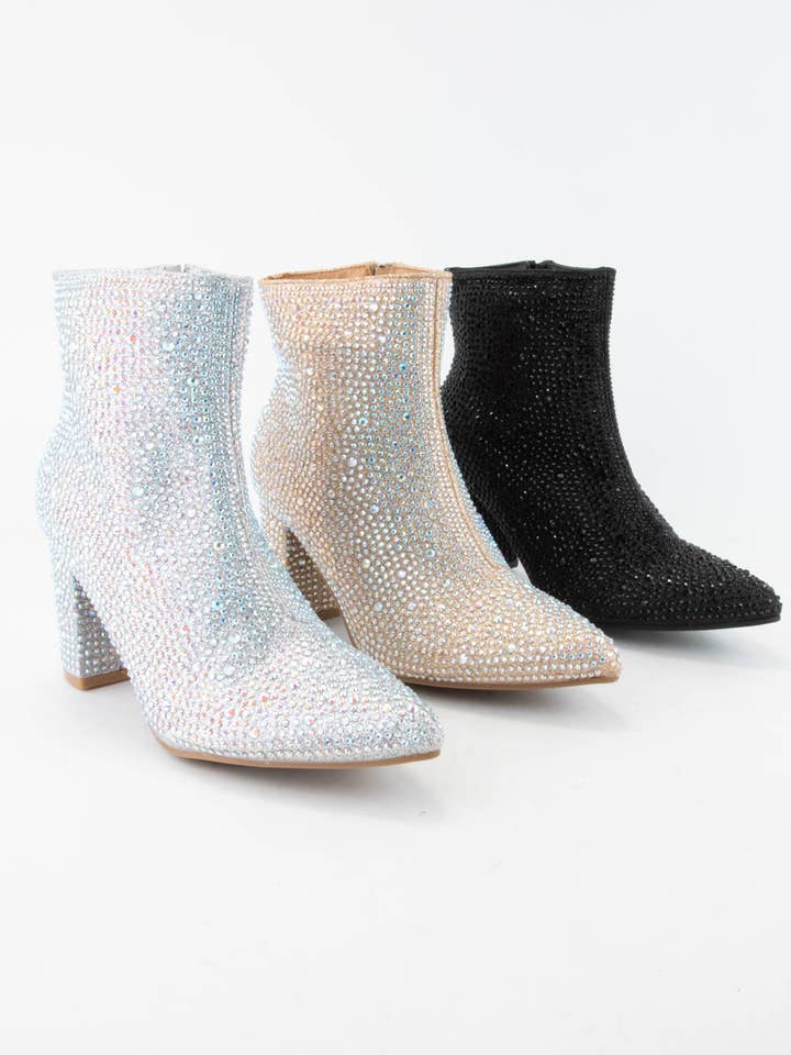 Glittrande ankelboots med spetsig tå och höga klackar för wholesale av CCOCCI