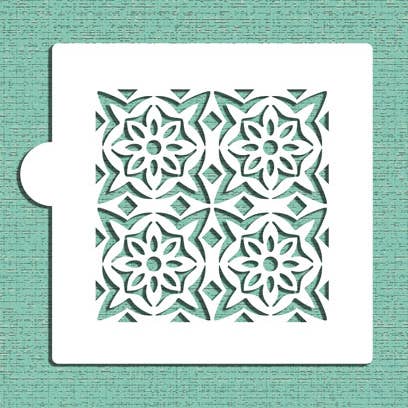 Estêncil de biscoito e artesanato de azulejos de flores por atacado de Designer Stencils