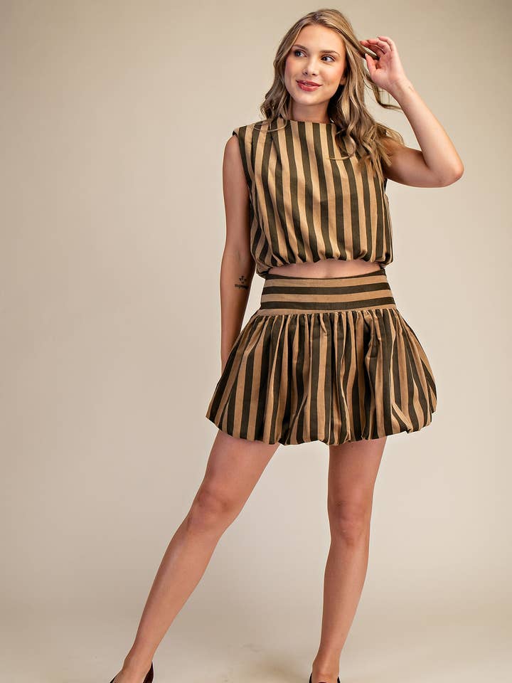 Glam - Wholesale Blouse - Women's - Round Neck Shoulder Padded Elastic Top2