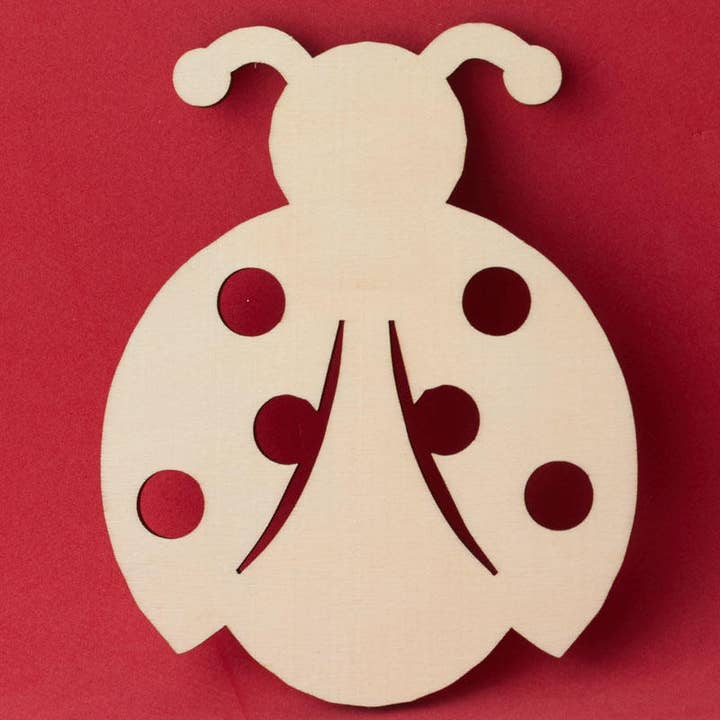 Factory Direct Craft – wholesale Cutouts – 5" x 4" " Unfinished Wood Ladybug Cutout