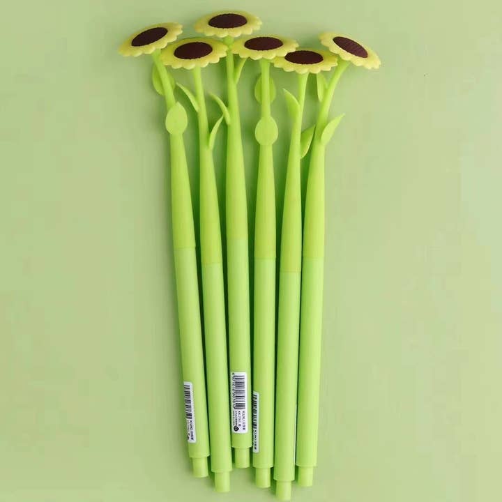 22613 STYLO GEL À FLEUR DE TOURNESOL QUI BOUGE-24 pour la vente par BCmini