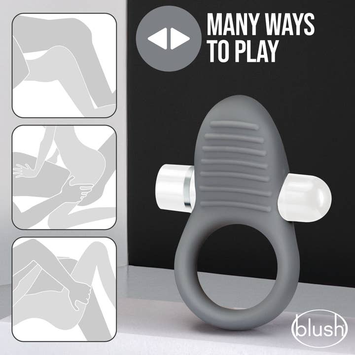 Blush - Wholesale Sex Toy - Noje C1- Rechargeable 10 Function Vibrating Cock Ring -Slate