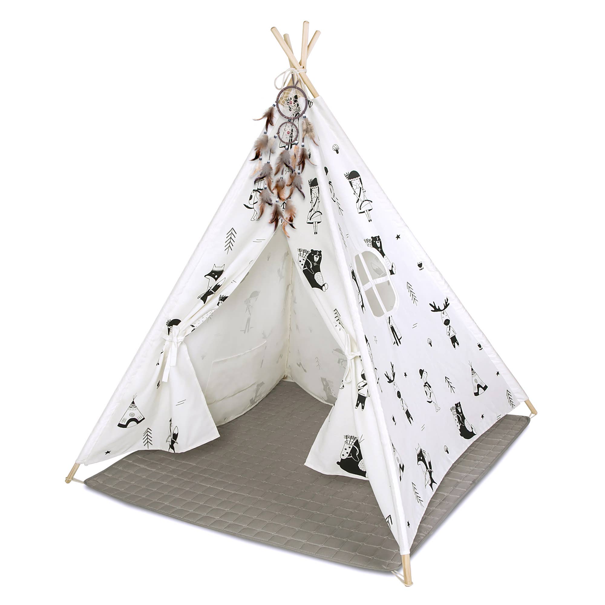 White Black Hakuna Matte Teepee Tent for Children «Little Explorers» for wholesale on Faire7