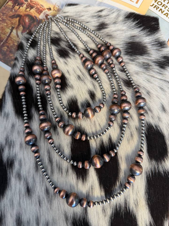 #115 4mm Sterling Pearls & Graduated Copper Pearls for wholesale by Z Bars Jewelry