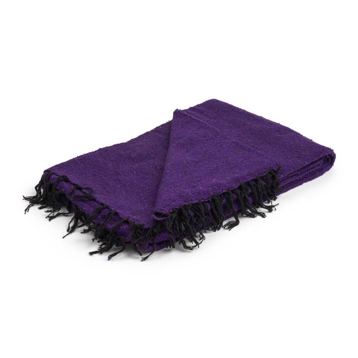 Yoga Blanket - Mexican Deluxe Solid Purple for wholesale by Yogavni Yoga Products